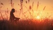 © practice  - Person Practicing Meditation in a Natural Setting with a Captivating View