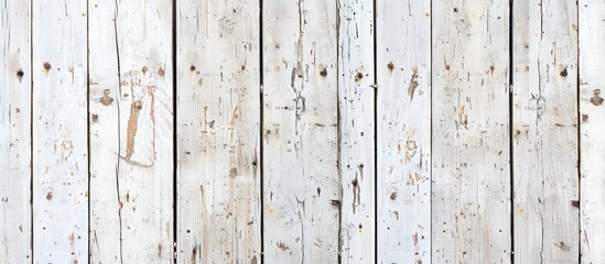 Canvas Print - Rustic white wooden panels provide a textured background for design featuring a blank space for text or images in this copy space image