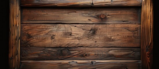 Poster - Wooden background with a vacant copy space image in a photo frame