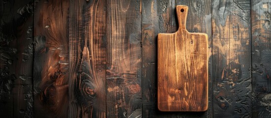 Poster - Background with a wooden board featuring copy space image