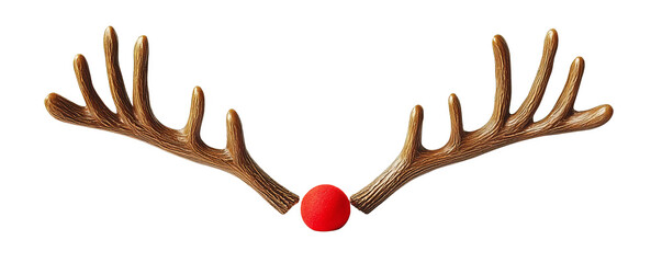 festive reindeer antlers with a red nose, perfect for holiday decorations and seasonal greetings dur