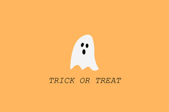 Halloween invitation card with ghost background.
