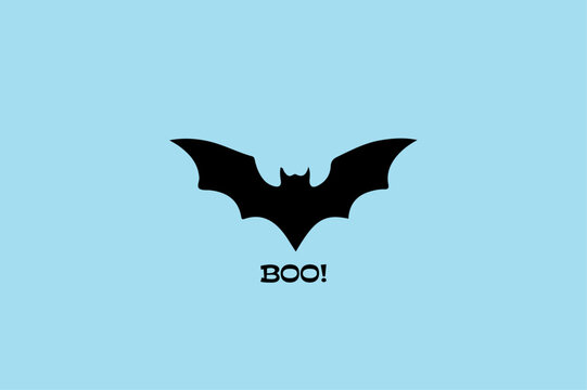 Bat themed Halloween party invitation card.
