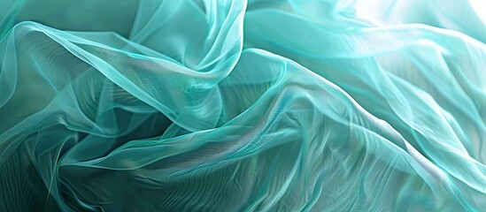 Canvas Print - Background of turquoise green gauze with copy space image available