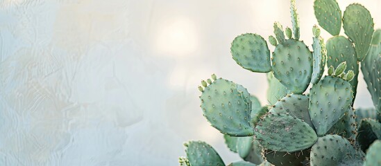 Sticker - Focus on a large prickly pear plant with copy space image