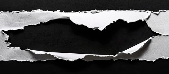 Poster - Piece of torn paper revealing a copy space image against a black backdrop