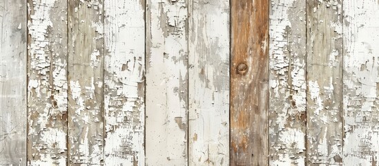 Sticker - Tiled background featuring a worn wooden texture with a peeled and faded appearance suitable for use as a copy space image