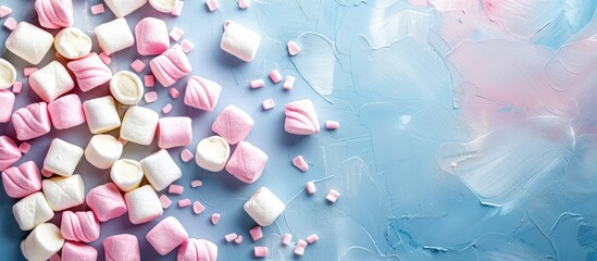 Canvas Print - Textured background with marshmallows on display Copy space image available