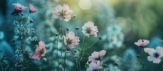 Poster - The flowers in the garden with copy space image