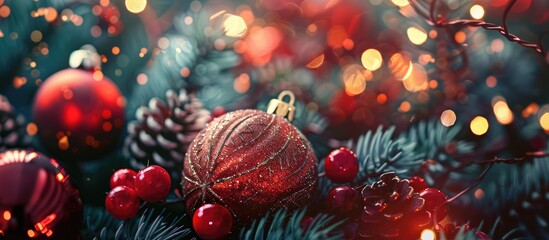 Poster - Festive spirit and readiness for Christmas celebrations. Creative banner. Copyspace image