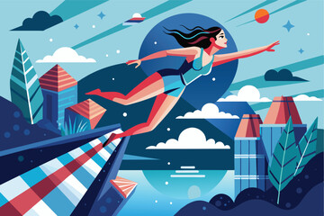 Poster - Exploring metaverse world flat illustration