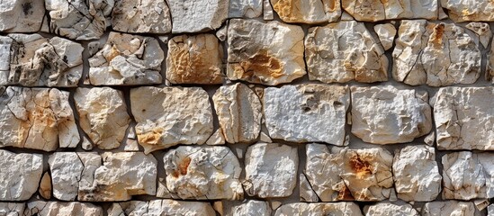 Poster - Elegant and distinctive patterns grace the aged stone wall creating a beautiful and unique design for a copy space image