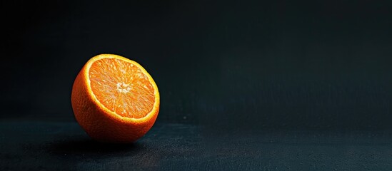 Aufkleber - Fresh orange on a dark background ideal for healthy food concepts Perfect as a copy space image for fruit ads or web backgrounds with room for text or logos