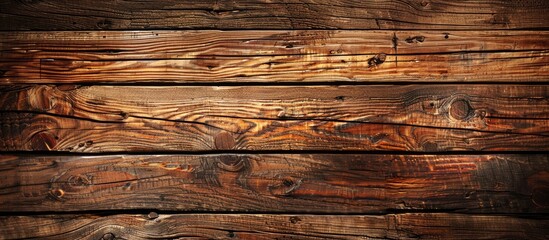 Aufkleber - Rustic brown wood serves as a background with copy space image