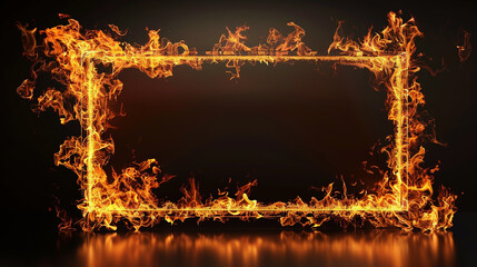 Rectangular frame on fire