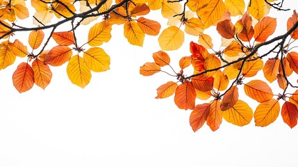 Poster - autumn background with yellow red brown maple leaves branch with colorful autumn foliage autumntime 