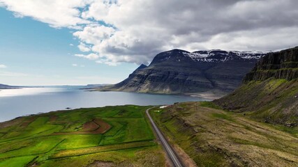 Sticker - Eastern Fjords, Iceland, Drone Footage