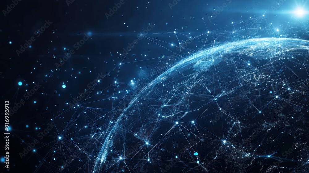 Global Network Connection - Earth in Digital Web Stock Photo | Adobe Stock