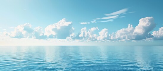 Poster - Clear sky by the sea offers a serene backdrop with copy space image
