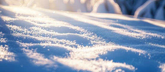 Aufkleber - Close up shot of snowy background with a shadow ideal for a copy space image