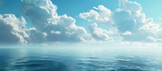 Poster - The vast expanse where the sea meets the sky offers a stunning vista with unlimited potential for a copy space image