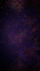 Fototapete - Intricate deep purple background with geometric patterns highlighted by hints of radiant gold