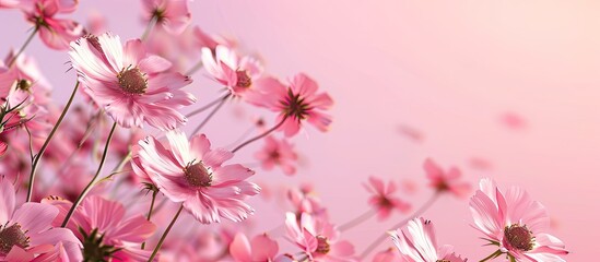 Aufkleber - Stunning pink cosmos flowers against a lovely backdrop with copy space image