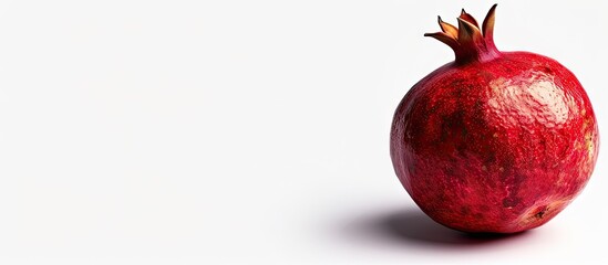 Poster - Pomegranate fruit isolated on white backdrop with clipping path for copy space image