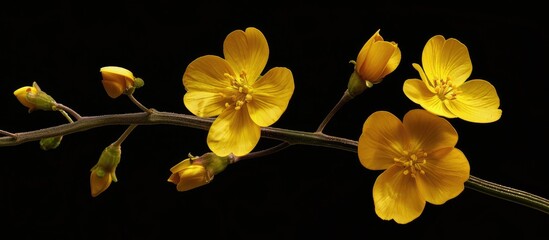 Aufkleber - Sinapis arvensis a type of mustard flower is depicted in the copy space image