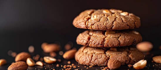 Poster - Homemade peanut cookies showcased in a delightful copy space image