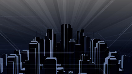 Wall Mural - network city communication technology business 3d illustration