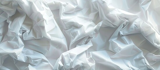 Wall Mural - Background of crumpled white paper with copy space image