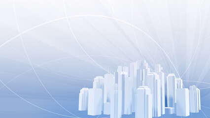 Wall Mural - Network city communication technology business 3D illustration