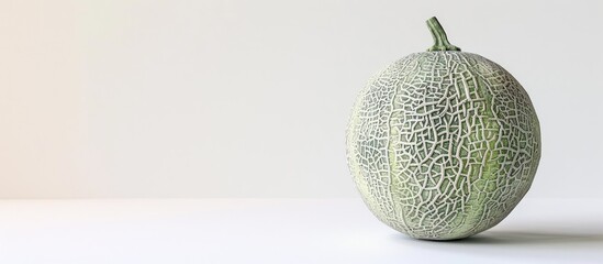 Poster - A melon displayed against a white backdrop providing ample copy space image