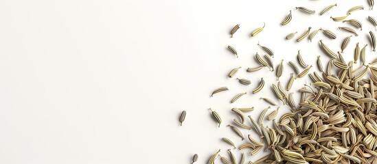 Poster - White background with fennel seeds ideal for copy space image