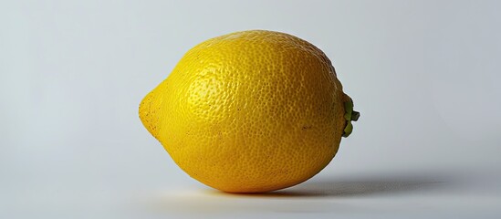 Poster - A lemon positioned against a plain white backdrop with copy space image