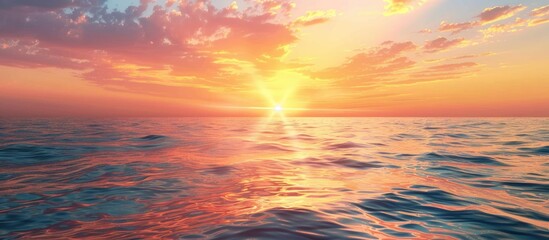 Poster - Scenic view of a sunset over the ocean with copy space image available