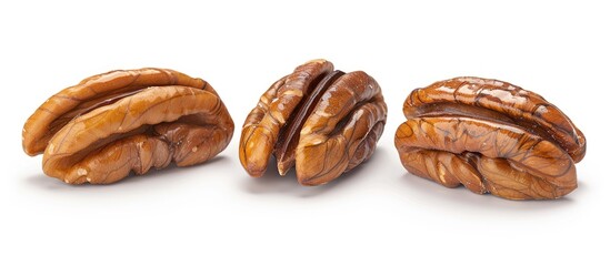Poster - Isolated pecan nut on a white background with a clipping path for copy space image
