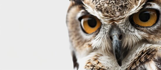 Poster - One eyed owl in a close up copy space image