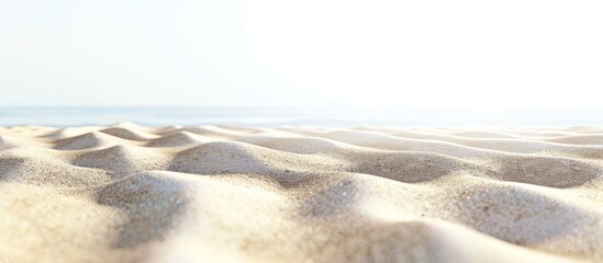 Poster - Front view of beach sand on a white isolated background with copy space image