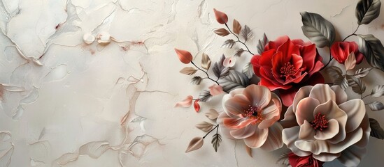 Poster - Beautiful floral decoration with copy space image