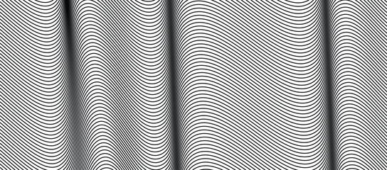 Poster - Wavy lines tech futuristic background technology line. White background wave lines abstract design. Technical flowing web science tech geometric concept lines