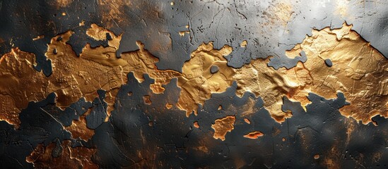 Poster - Abstract Texture of Gold and Black