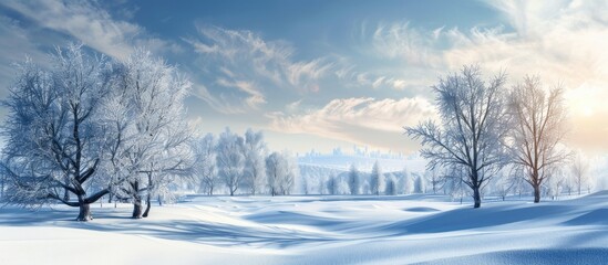 Poster - Scenic winter landscape with abundant copy space image