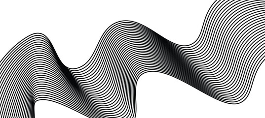 Poster - Wavy abstract stripes. Vector Illustration of the gray pattern of lines abstract background	