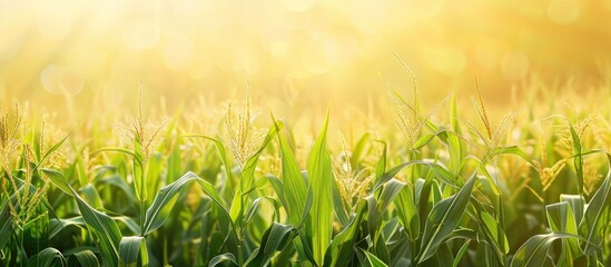 Poster - corn crops in the grain filling stage a widely cultivated cereal with nutritional qualities commonly
