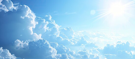 Aufkleber - Sunny blue sky with small clouds in a copy space image