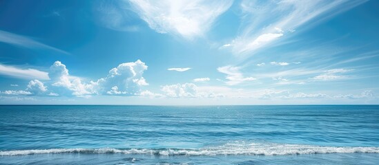 Poster - Clear sky by the sea offers a serene backdrop with copy space image