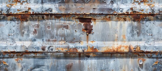 Aufkleber - The aged galvanized metal sheet with rusted areas creates an interesting texture in the copy space image
