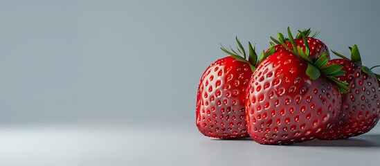 Poster - Ripe strawberries displayed in a copy space image